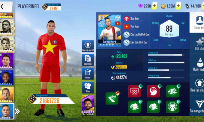 Một hình ảnh trong game Football Pro VTC.